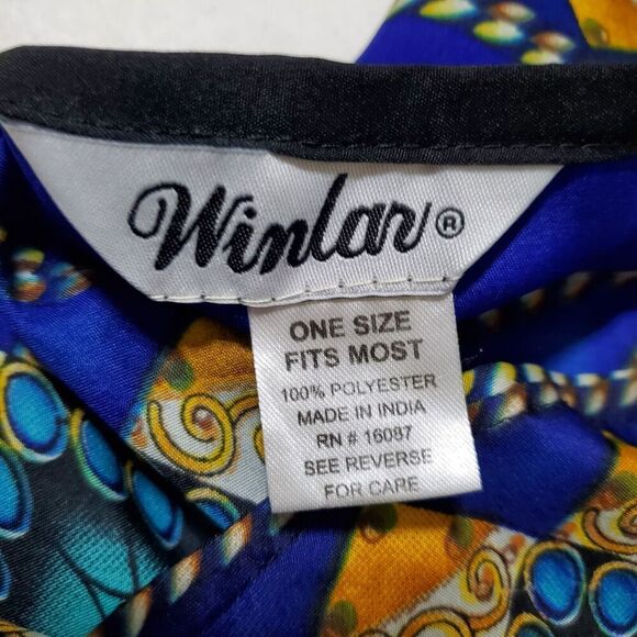 Winlar Satin Caftan Kaftan House Dress One Size Muumuu Vibrant Blue Boho Womens - Picture 5 of 8